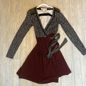 Diane Von Furstenburg signature silk wrap dress, size 6